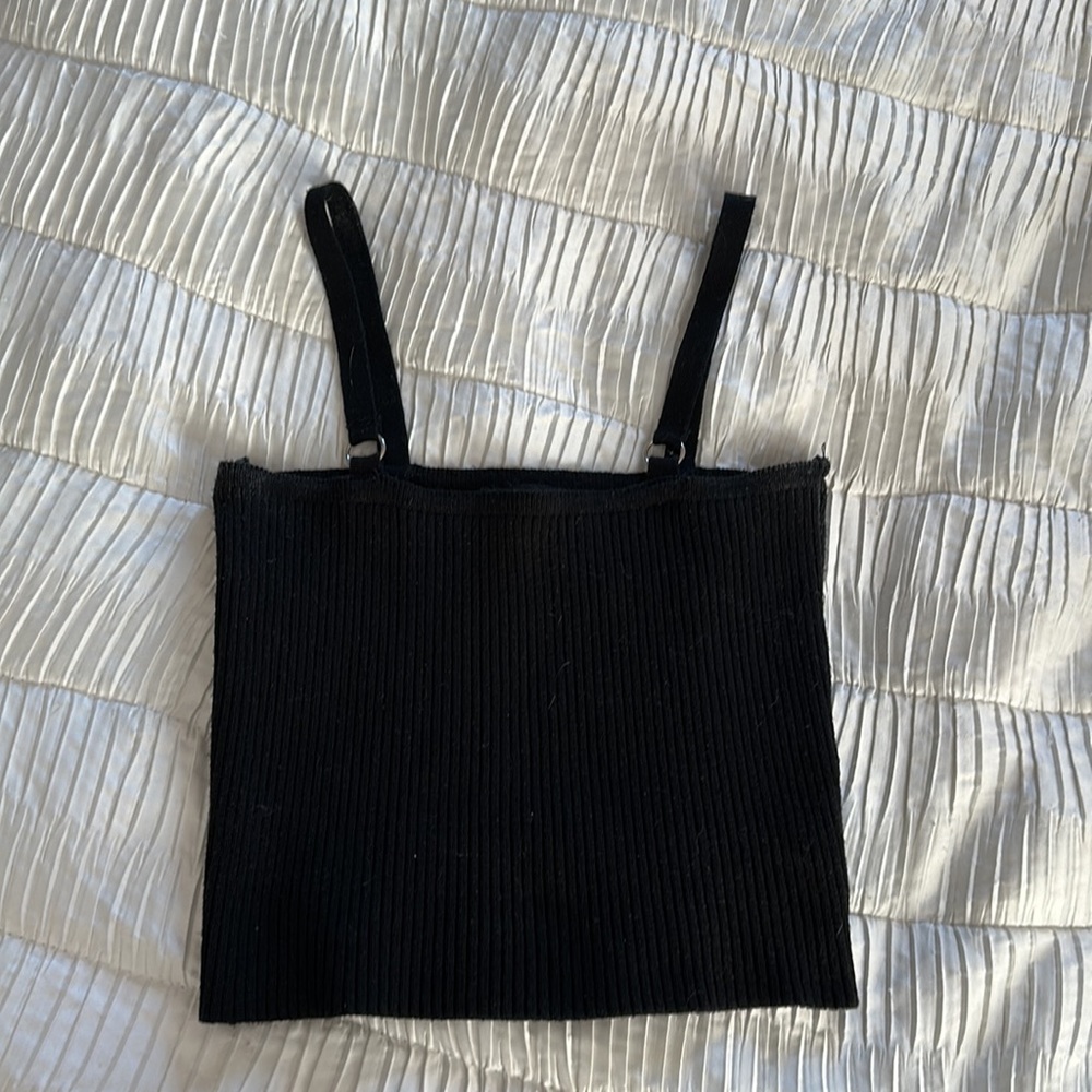 MOVING SALE - Akira black knit crop tank top